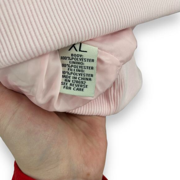 NEW Madden Girl Zip Up Puffer Vest Light Pink Size XL Coquette Winter Pastel - Picture 9 of 10